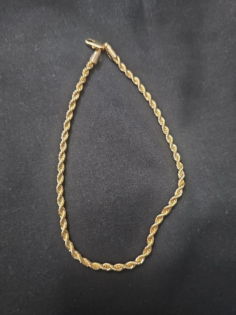 10in 14k Gold-Plated brass-2.6mm French Rope ANKLET/Bracelet